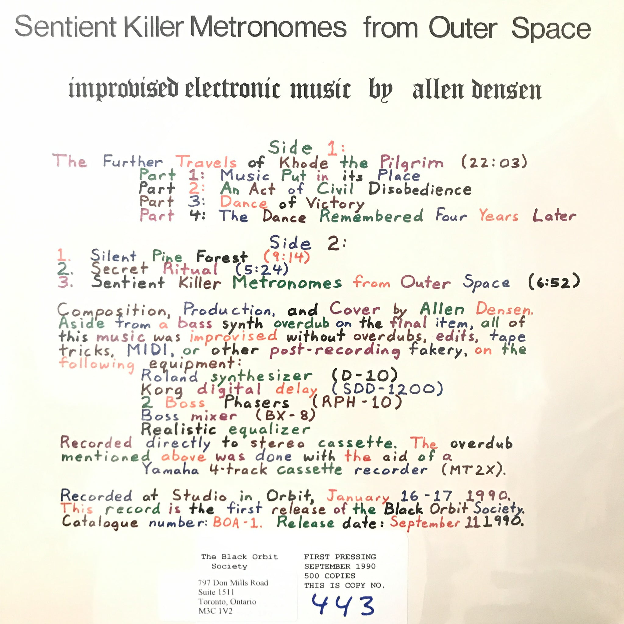 Allen Densen – Sentient Killer Metronomes From Outer Space