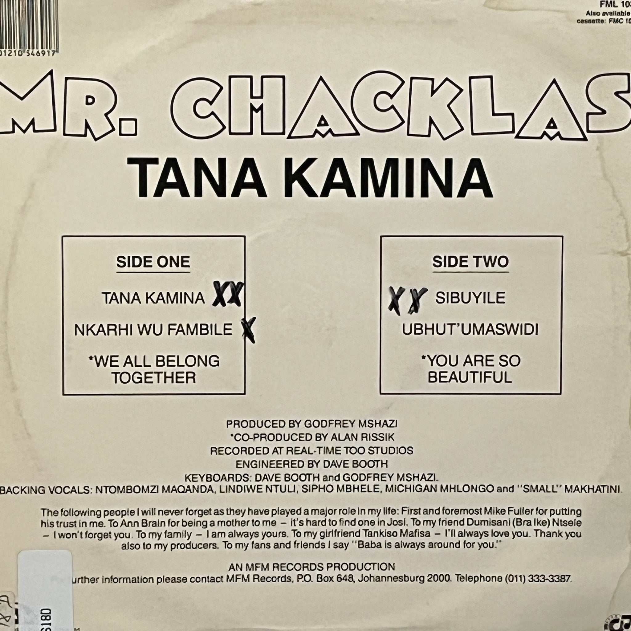 Mr. Chacklas – Tana Kamina