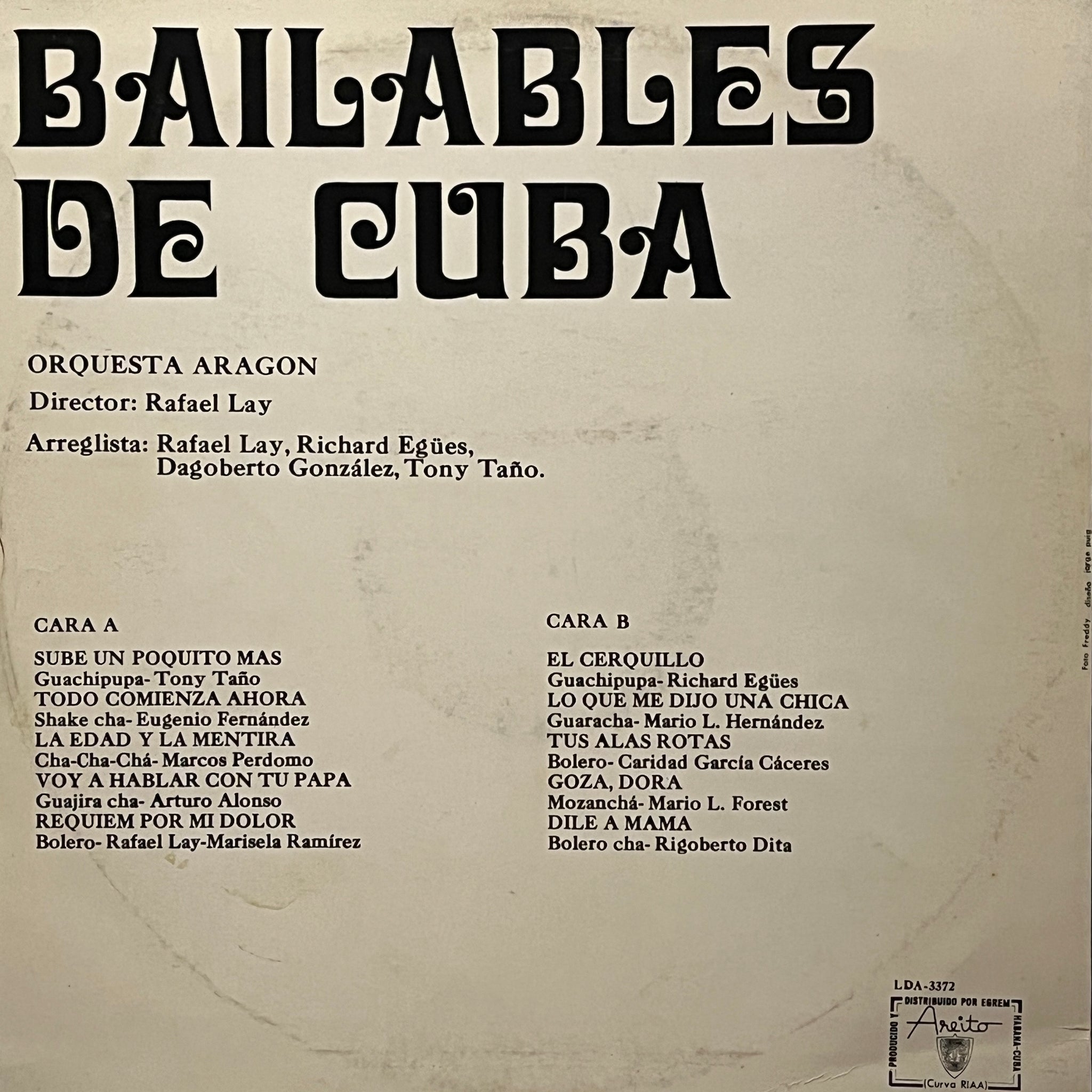 Orquesta Aragon ‎– Bailables De Cuba