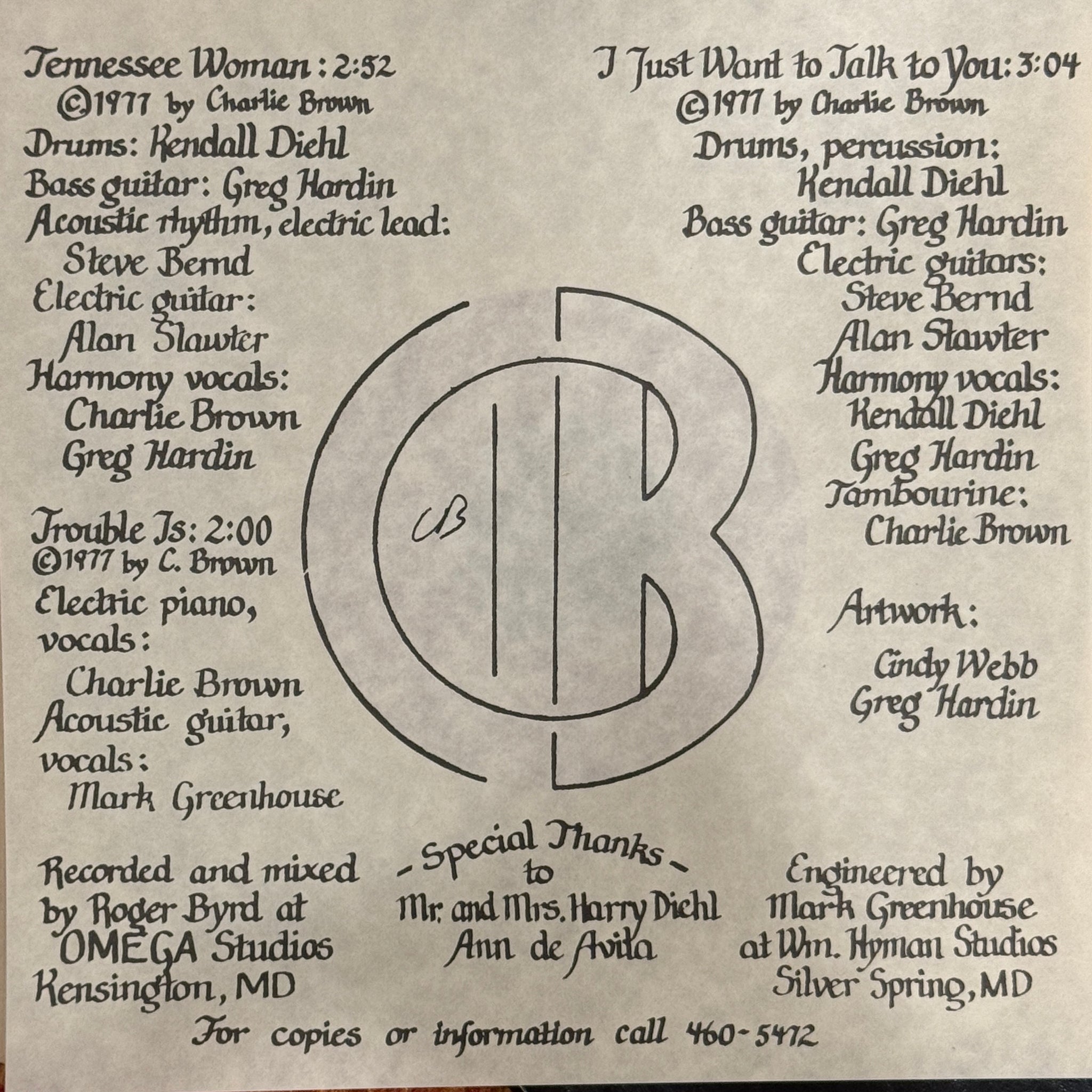 Charles Brown with Sleepy Creek – Tennessee Woman / I Just Want To Talk To You