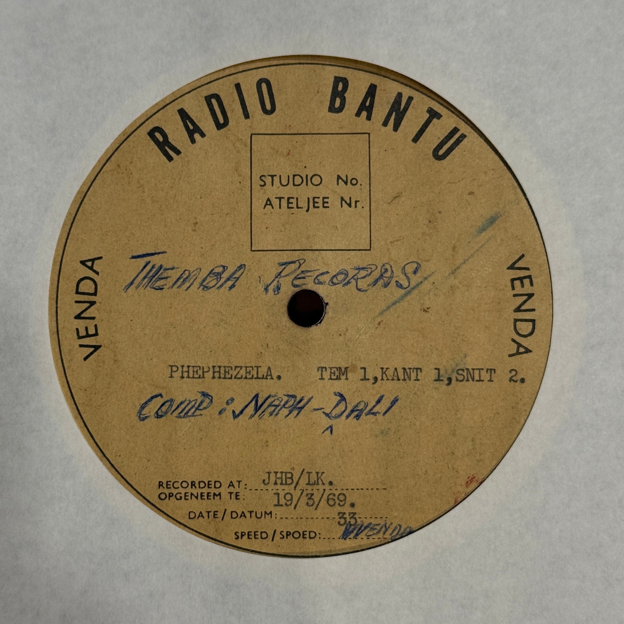 Radio Bantu Acetate - Themba Records - Naph-Dali