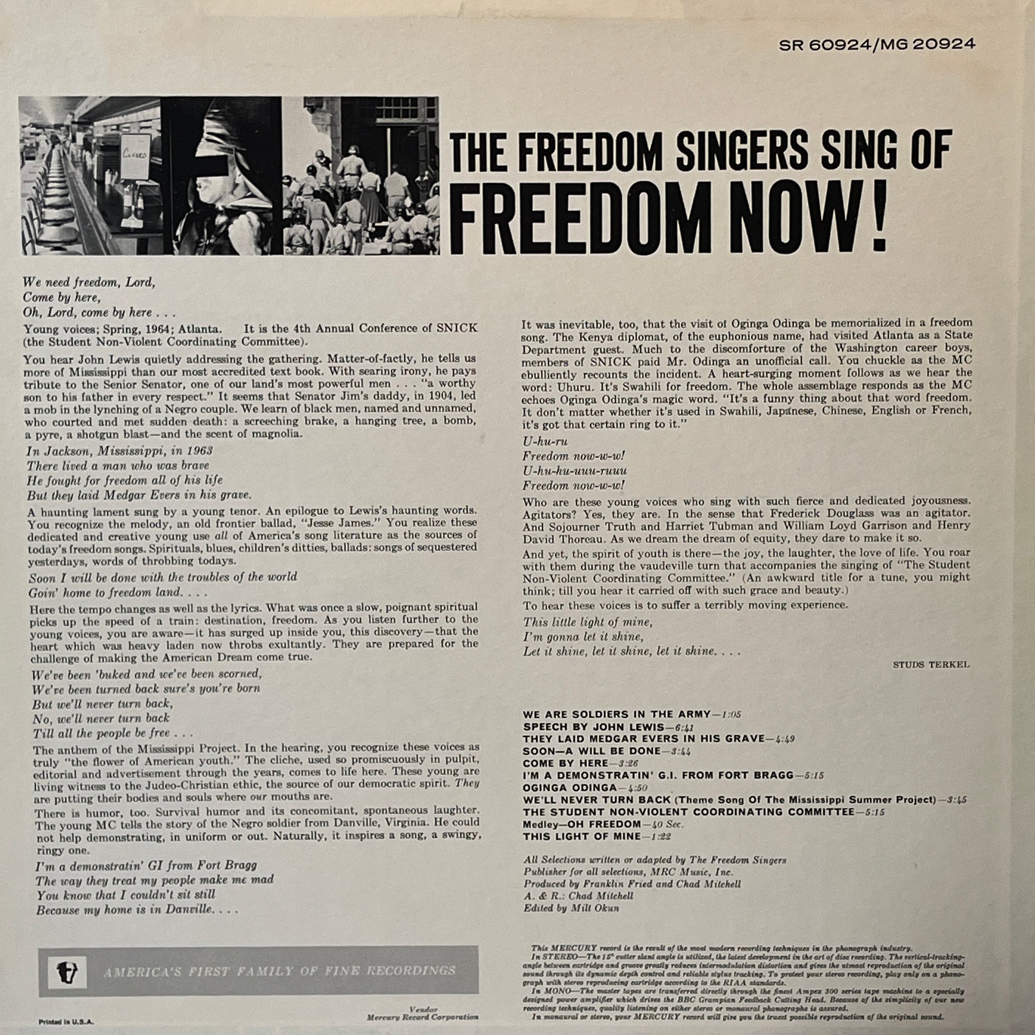 The Freedom Singers – The Freedom Singers Sing Of Freedom Now!