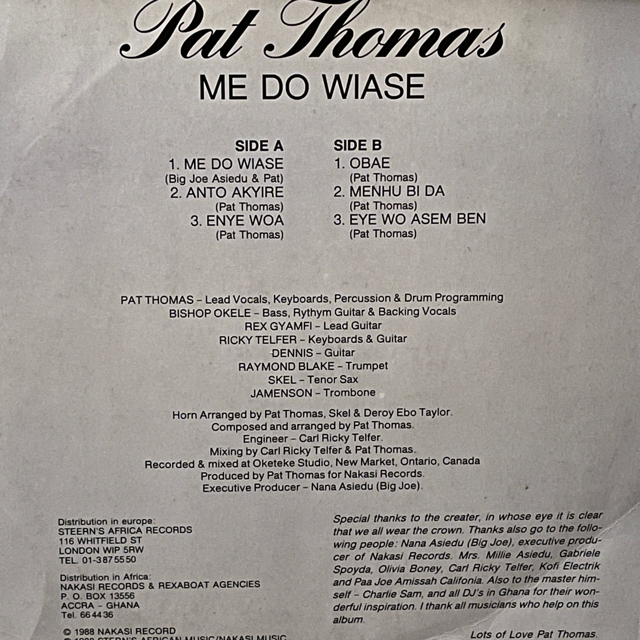 Pat Thomas – Me Do Wiase